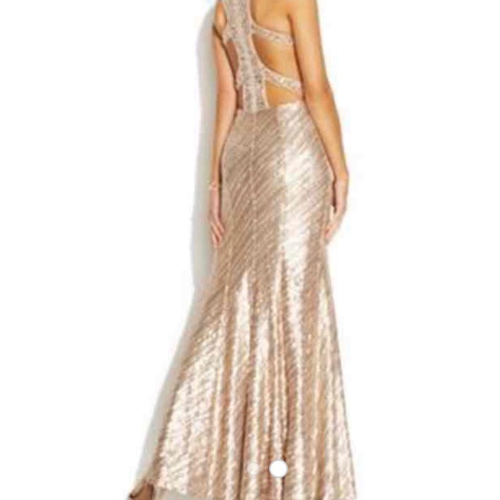 Darlin Sequin Maxi dress color Gold Size 5 - Picture 2 of 7